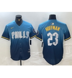 Men Philadelphia Phillies 23 Jeff Hoffman Blue 2024 City Connect Limited Stitched Jersey