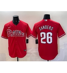 Men Philadelphia Phillies 26 Ben Sanders Red Cool Base Stitched Jersey