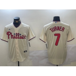 Men Philadelphia Phillies 7 Trea Turner gream Cool Base Stitched Jersey