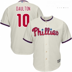 Mens Majestic Philadelphia Phillies 10 Darren Daulton Replica Cream Alternate Cool Base MLB Jersey