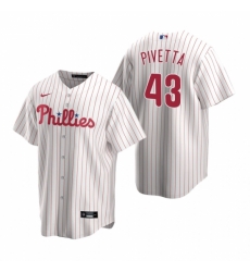 Mens Nike Philadelphia Phillies 43 Nick Pivetta White Home Stitched Baseball Jersey