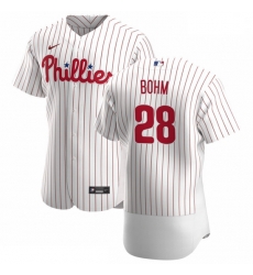 Philadelphia Phillies 28 Alec Bohm Men Nike White Home 2020 Authentic Player MLB Jersey