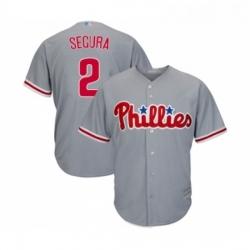 Youth Philadelphia Phillies 2 Jean Segura Replica Grey Road Cool Base Baseball Jersey 