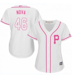 Womens Majestic Pittsburgh Pirates 46 Ivan Nova Authentic White Fashion Cool Base MLB Jersey 