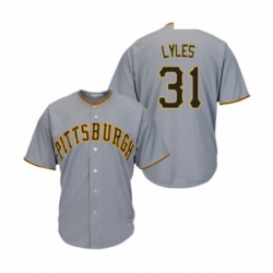 Youth Pittsburgh Pirates 31 Jordan Lyles Replica Grey Road Cool Base Baseball Jersey 