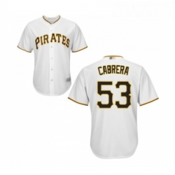 Youth Pittsburgh Pirates 53 Melky Cabrera Replica White Home Cool Base Baseball Jersey 