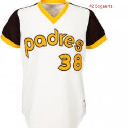 Men San Diego Padres 2 Xander Bogaerts Cooperstown Collection THROWBACK Baseball Jersey White