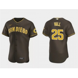 Men San Diego Padres 25 Tim Hill Brown Flex Base Stitched Baseball Jersey