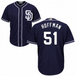 Youth Majestic San Diego Padres 51 Trevor Hoffman Authentic Navy Blue Alternate 1 Cool Base MLB Jersey 