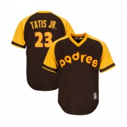 Youth San Diego Padres 23 Fernando Tatis Jr Replica Brown Alternate Cooperstown Cool Base Baseball Jersey 