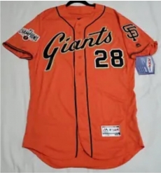 Men 2014 World Series San Fran giants buster Posey Orange Jersey