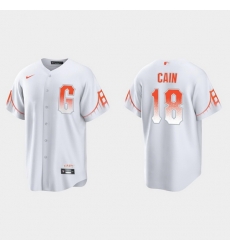 Men San Francisco Giants 18 Matt Cain Men 2021 City Connect White Fan Version Jersey