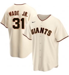 Men San Francisco Giants 31 LaMonte Wade Jr Cream 2021 Replica Home Jersey