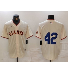 Men San Francisco Giants 42 Jackie Robinson Cream Stitched Baseball Jersey