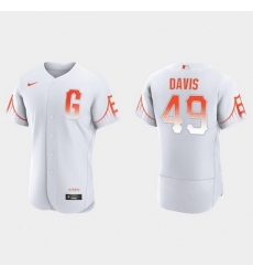 Men San Francisco Giants 49 Jaylin Davis Men 2021 City Connect Authentic White Jersey