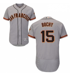 Mens Majestic San Francisco Giants 15 Bruce Bochy Grey Road Flex Base Authentic Collection MLB Jersey