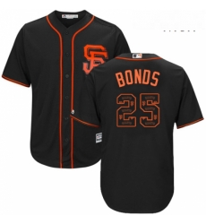 Mens Majestic San Francisco Giants 25 Barry Bonds Authentic Black Team Logo Fashion Cool Base MLB Jersey