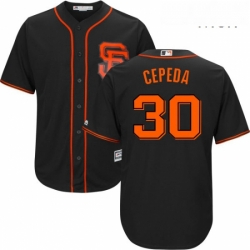 Mens Majestic San Francisco Giants 30 Orlando Cepeda Replica Black Alternate Cool Base MLB Jersey