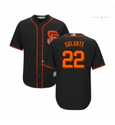 Mens San Francisco Giants 22 Yangervis Solarte Replica Black Alternate Cool Base Baseball Jersey 