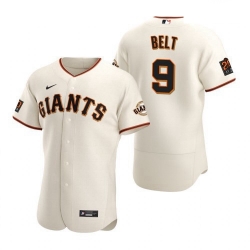 Men's San Francisco Giants #9 Brandon Belt 2020 Baseball Cream Jersey