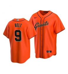 Men's San Francisco Giants #9 Brandon Belt Alternate Orange Jersey