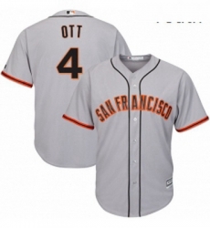 Youth Majestic San Francisco Giants 4 Mel Ott Replica Grey Road Cool Base MLB Jersey