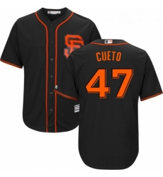 Youth Majestic San Francisco Giants 47 Johnny Cueto Replica Black Alternate Cool Base MLB Jersey