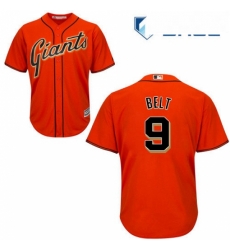 Youth Majestic San Francisco Giants 9 Brandon Belt Replica Orange Alternate Cool Base MLB Jersey