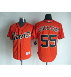 Youth San Francisco Giants Tim Lincecum 55 Orange Stitched Cool Base MLB Jersey