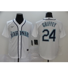 Mariners 24 Ken Griffey Jr  White 2020 Nike Cool Base Jersey