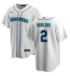 Men Seattle Mariners 2 Cade Marlowe White Cool Base Stitched Jersey