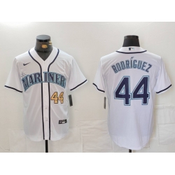 Men Seattle Mariners 44 Julio Rodriguez White Cool Base Stitched Jersey 2