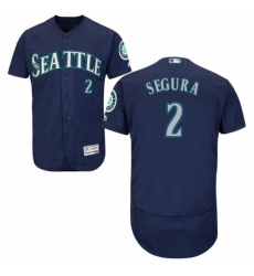 Mens Majestic Seattle Mariners 2 Jean Segura Navy Blue Flexbase Authentic Collection MLB Jersey