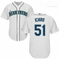 Mens Majestic Seattle Mariners 51 Ichiro Suzuki Replica White Home Cool Base MLB Jersey