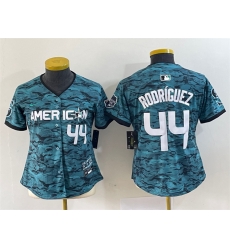 Women Seattle Mariners 44 Julio Rodriguez Teal 2023 All Star Stitched Baseball Jersey 28Run Small 29