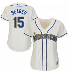 Womens Majestic Seattle Mariners 15 Kyle Seager Replica Cream Alternate Cool Base MLB Jersey