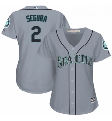 Womens Majestic Seattle Mariners 2 Jean Segura Replica Grey Road Cool Base MLB Jersey