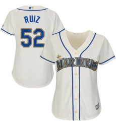 Womens Majestic Seattle Mariners 52 Carlos Ruiz Authentic Cream Alternate Cool Base MLB Jersey