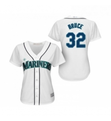 Womens Seattle Mariners 32 Jay Bruce Replica White Home Cool Base Baseball Jersey 