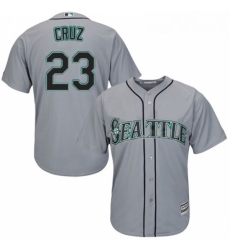 Youth Majestic Seattle Mariners 23 Nelson Cruz Replica Grey Road Cool Base MLB Jersey