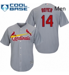 Mens Majestic St Louis Cardinals 14 Ken Boyer Replica Grey Road Cool Base MLB Jersey