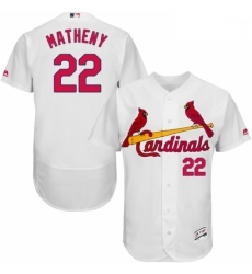 Mens Majestic St Louis Cardinals 22 Mike Matheny White Home Flex Base Authentic Collection MLB Jersey