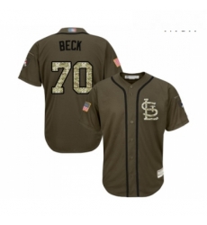 Mens St Louis Cardinals 70 Chris Beck Authentic Green Salute to Service Baseball Jersey 