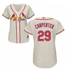 Womens Majestic St Louis Cardinals 29 Chris Carpenter Replica Cream Alternate Cool Base MLB Jersey