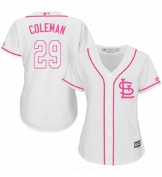 Womens Majestic St Louis Cardinals 29 Vince Coleman Replica White Fashion Cool Base MLB Jersey