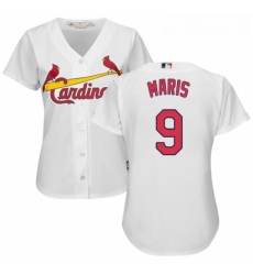 Womens Majestic St Louis Cardinals 9 Roger Maris Authentic White Home Cool Base MLB Jersey