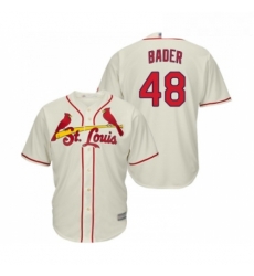 Youth St Louis Cardinals 48 Harrison Bader Replica Cream Alternate Cool Base Baseball Jersey 