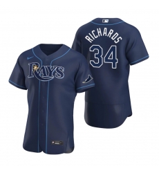 Men Tampa Bay Rays 34 Trevor Richards Men Nike Navy Alternate 2020 Flex Base Team MLB Jersey