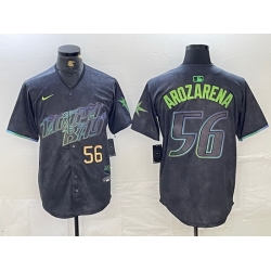 Men Tampa Bay Rays 56 Randy Arozarena Charcoal 2024 City Connect Limited Stitched Baseball Jersey 9