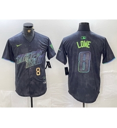 Men Tampa Bay Rays 8 Brandon Lowe Charcoal 2024 City Connect Limited Stitched jerseys 2